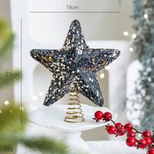 1pc, Glitter Golden Star Christmas Tree Topper, Festive Indoor Holiday Decoration With Sparkling Metallic Design For Christmas Trees, Holiday Decor For Home & Xmas Tree - Multicolor - View 16