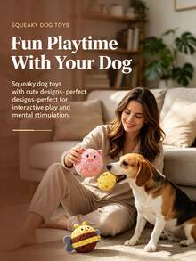 Cute Mini Plush Dog Toys, 3 Adorable Styles Available, Built-In Squeaker (Suitable For Chewing And Playing), Soft Material Helps Dental Health, No Batteries Required - Multicolor - View 7