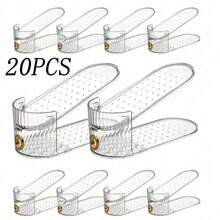 5/10/20pcs Adjustable Double Layer Shoe Rack, Space-Saving Shoe Storage Organizer, Double Layer Shoe Shelf, Home Shoe Cabinet Expansion Rack, Suitable For Sneakers, High Heels, Casual Shoes, Leather Shoes, Slippers, Closet And Entryway Storage - Multicolor - View 10