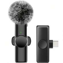 2.4G Wireless Clip-On Microphone Type-C Interface Plug And Play Ultra-Low Latency Built-In Noise Reduction Chip Suitable For Video Recording Interview Podcast Vlog 50mAh Rechargeable Battery - Black - View 15