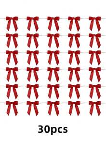 Christmas Satin Ribbon Bows, Twisted Bows, For Gift Wrapping, Bows With Twists, Suitable For Graduation Gift Decoration, Mother's Day Gift Decoration, Crafts, Weddings, Bridal Showers, Birthday Party Decoration - Red - View 13