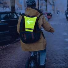 Glowing Backpack Clip, Equipped With 30 LED Lights, Suitable For Bicycle And Scooter, Night Running, With Remote Control, USB Rechargeable, Flashing Cycling Backpack Clip, Glowing Cycling Backpack Clip - Yellow - View 2