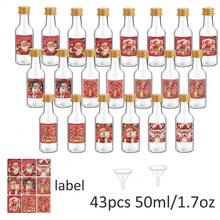43pcs Christmas Themed Plastic Wine Bottles, Divided Into Bottles, Drinking Bottles, Leak Proof, Portable, Reusable, Multi-Purpose, Suitable For Storing Whiskey And Beverages, Suitable For Christmas Gatherings, Party Decorations, And Daily Use - White H - View 13