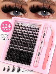 Special Offer 168/224pcs Fairy Lash Cluster Set, 9-15mm Cartoon Style Lash Clusters, DIY Lash Extension Kit, Wet Spiky Anime Lashes, Individual Lash Clusters, Ultra-Thin Invisible Lash Band With Lash Clusters, Eyelashes, False Lashes - Multicolor - View 10
