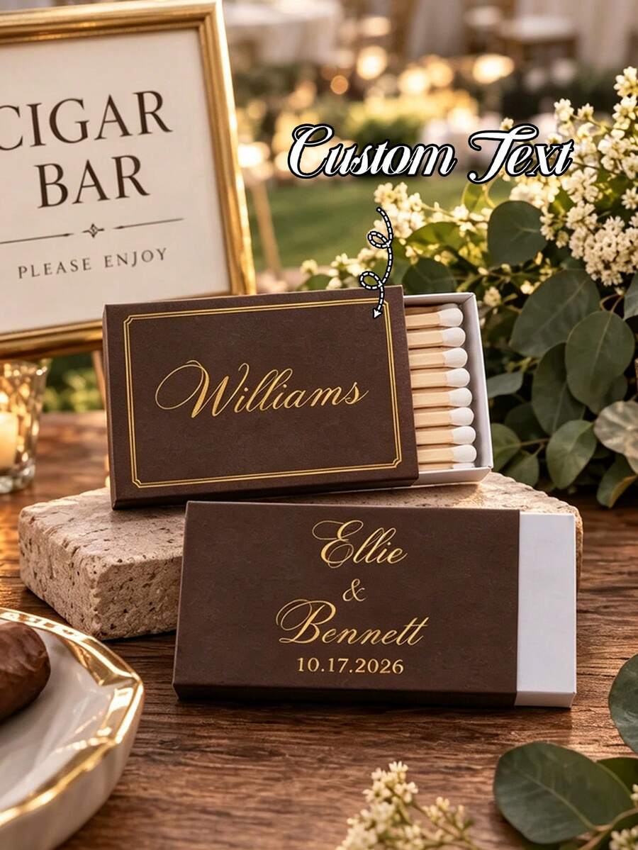 Customized Matchbox, Personalized Wedding Party Matchbox,(Matchbox Only, Matches Not Included). Personalized With Images, Logos And Text, Suitable For Weddings, Various Party, Birthday Celebrations, Anniversary Souvenir, Event Favor.