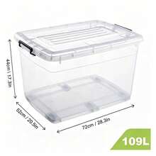 2pcs/1pc Clear Plastic Storage Box With Lid, Stackable Storage Bin With Wheels & Locking Handles, Transparent Organizer Container,Durable,Space Saving Organizer Container For Clothes  Books, 6 Sizes, Transparent/Black - Style A-transparent - View 18