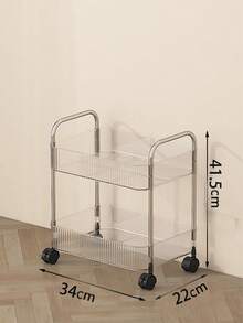 2/3/4 Tier Rolling Cart With 4 Wheels And Handle, Transparent Multi-Functional Storage Trolley With Handle And Wheels, Holiday Gift Space-Saving, Suitable For Office, Bathroom, Kitchen And Living Room Mobile Organizer, Easy Assembly And Disassembly Layered Storage, Suitable For Snacks, Seasonings, Cosmetics, Books, Food And Household Items - Transparent - View 13