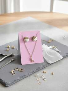 Creative Mariu 100 CARTONES PARA EXHIBIR collares, aretes - Rosa - Ver 3