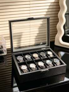 12/10/6/3/2/1 Slot Luxury Large Capacity Watch Storage Box, Jewelry Display Box, Can Store Watches And Jewelry, Perfect Gift Display Box - Multicolor - View 3