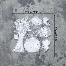 Thanksgiving Harvest Vegetable Metal Cutting Dies Set, Pumpkin Gourd Wheat Stalk Die Cuts For Scrapbooking Card Making - C-Silver - View 4