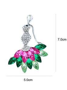 1pc Fashionable Exquisite Rhinestone Brooch For Women, Suitable For Evening Gown, Banquet And Wedding Accessory - Color - View 4