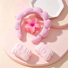 Pink Velvet Headband, Non-Slip Spa Hair Accessory, Suitable For Face Washing, Makeup, Skincare Routine And Daily Styling - Pink - View 11