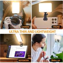 Rechargeable Selfie Fill Light With Phone Clip, Adjustable Brightness, 3 Lighting Modes, Battery Powered, Suitable For Selfie, Makeup, Live Streaming And Video Conferencing, Portable And Convenient - A - View 7