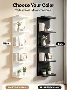 1pc Multi-Layer Minimalist Wall-Mounted Storage Shelf, Modern Living Room Bedroom Wall Decor Rack, Suitable For Books, Dolls, Toys, Clothes, Etc., Applicable For Home, Store And Product Display - Multicolor - View 6