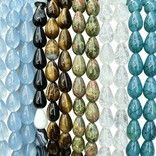 14-16pcs Teardrop Shaped Loose Beads 8x12mm DIY Jewelry Handmade Beading, Suitable For Bracelet, Necklace, Earring Making - 8*12mm Teardrop Beads - View 4