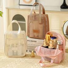 Mesh Large Capacity Toiletry Bag, Handheld Multi-Functional Travel Portable Storage Bag, Women's Makeup Bag - Multicolor - View 5