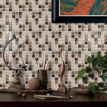 10PCS 3D Mosaic Removable Decorative Wall Tiles, Self-Adhesive Wall Tiles For Bathroom And Kitchen Backsplash Renovation And Decoration Sticker Set, PVC Small Square Decorative Vinyl Decals (15.25*15.25CM) - C - View 5