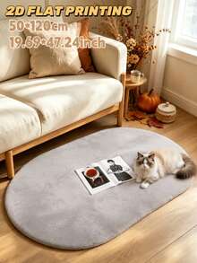 1pc Autumn/Winter Faux Rabbit Fur Design Decorative Rug Mat - Luxury Decor, Plush Texture Rug, Decorative Carpet, Bedroom Decor, Small Rug, Carpet, Home Decor, Living Room Rug, Living Room Small Rug, Bedroom Carpet, Living Room Home Decor, Outdoor Rug, Washable Carpet - Multicolor - View 3