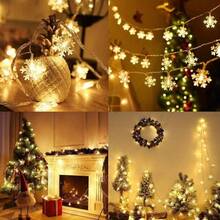 1pc 1.5/3/6m Warm White Christmas String Lights, LED Snowflake Battery Powered, Suitable For Living Room And Other Indoor Home Decor, Christmas, Thanksgiving, New Year Party, Winter And Gatherings (Battery Not Included) - Snowflake - View 11