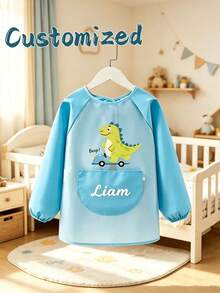 Personalized Long Aprons, Reversible Aprons With Customizable Name Prints, Painted Smocks, Soft, Skin-Friendly, Durable, And Washable Aprons, Art Graffiti Protective Clothing, Lightweight And Breathable Full-Sleeve Jackets. - Multicolor - View 1