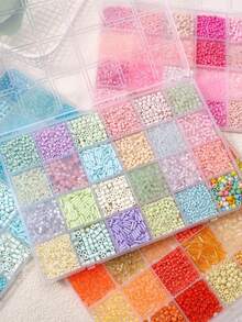 5200pcs/Box 24-Grid Glass Seed Beads DIY Jewelry Making Kit, Suitable For Women Bracelets & Holiday Gifts - Multicolor - View 2