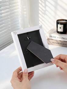 1/3pcs Minimalist White Photo Frame, Tabletop Display Picture Frame For Home Bedroom Living Room Decor, Desktop Photo Holder For Family Photo Portrait Gift - White - View 3