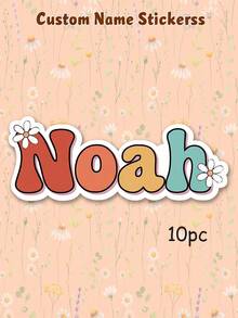 10pcs Custom Name Sticker,Retro Custom Name Decal For Water Bottles, Journals, Tablet, Mugs, Pencil Pouch, Customized Sticker Back To School Stationery Accessory - Multicolor - View 21