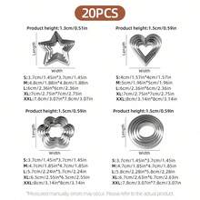 5/20Pcs Stainless Steel Cookie Cutters Set, Heart Flower Round Star Multi‑Size Biscuit Molds, Reusable Cutting Molds For Dough Fruit Vegetable Fondant Clay DIY Baking Craft - View 9