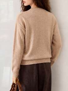 Sweater Pullover Leher Bulat Motif Kartun Lucu Kasual Musim Gugur/Dingin Terbaru untuk Wanita - Jeruk - View 2