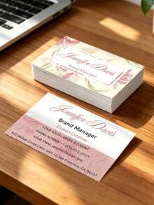 500/1000pcs Customizable Double-Sided Printed Business Cards, Personalized With Custom Text And Logo, Premium Glossy Laminated Cards, Custom Greeting Cards, Thank You Cards, Invitations, Suitable For Freelancers, Beauty Shops, Brand Promotion, Beauty Salons, Brand Managers, Small And Large Businesses, Supports Adding QR Codes - Customized Business Cards - View 4