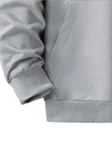 Men's Sports Sweatshirt, Solid Color Knit Sweatshirt, Soft And Comfortable, Suitable For Spring And Autumn Wear, Ideal For Outdoor Sports And Casual - Light Grey - View 7