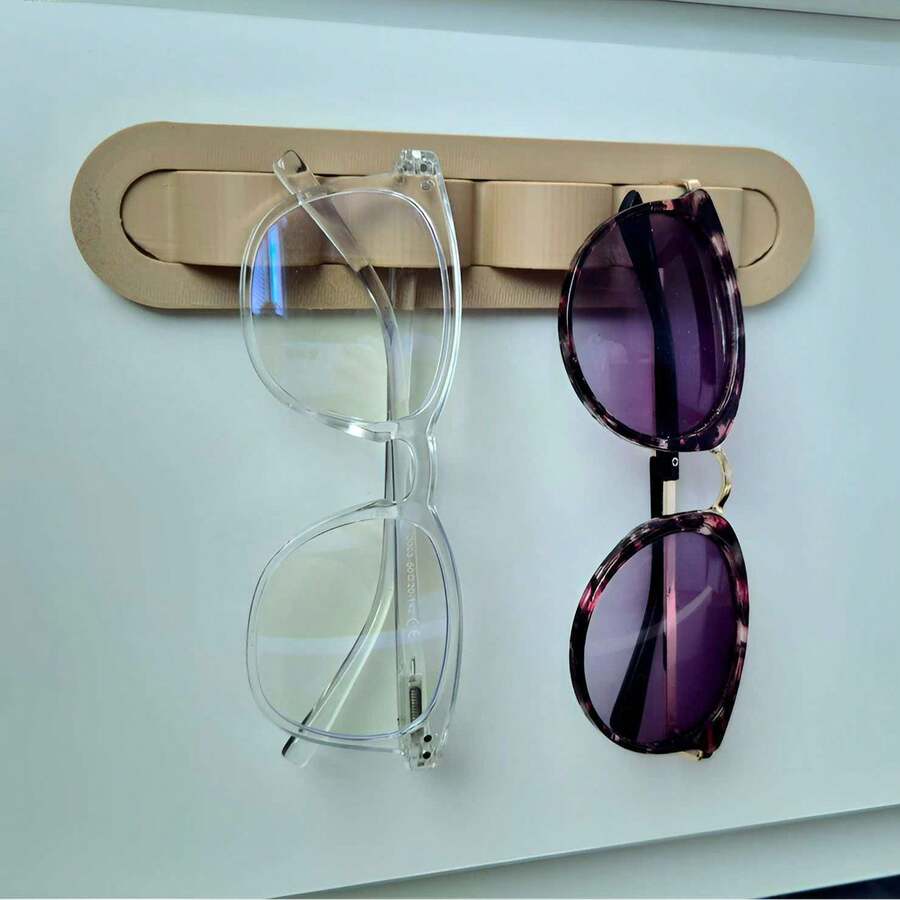 1pc No-Drill Adhesive Eyeglass Storage Rack, Wall-Mounted Organizer For Bathroom And Bedside, Anti-Crush - Black 1pc - View 1