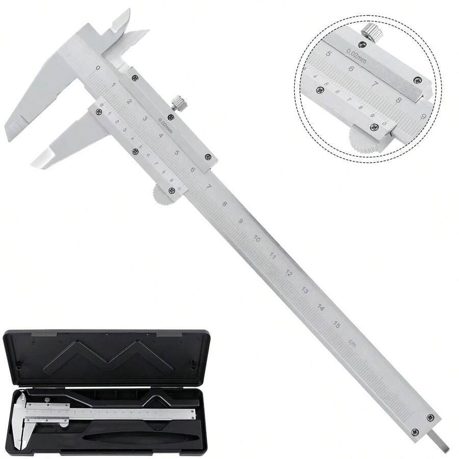 150MM 0-6" Marking Vernier Caliper High Accuracy Micrometer Stainless Steel Gauge Measuring Instrument Tools With Protective Box - A - View 1