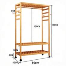 Heavy Duty Wooden Clothes Rail Rack Garment Hanging Stand Corner Open Wardrobe - 26SSY-wIN-uK-wooden Clothes Rail - View 1