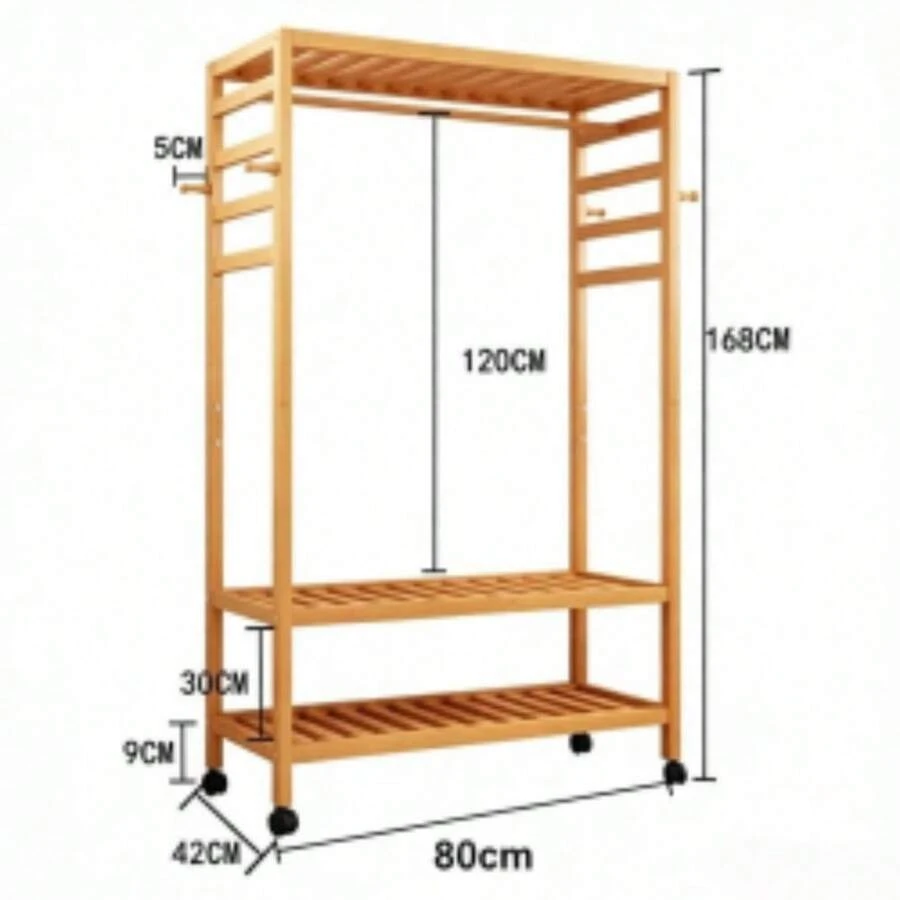 Heavy Duty Wooden Clothes Rail Rack Garment Hanging Stand Corner Open Wardrobe - 26SSY-wIN-uK-wooden Clothes Rail - View 1