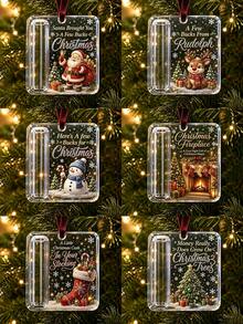 1Pc Acrylic Christmas Cash Gift Ornament, Rolled Bill Holder Xmas Tree Hanging Decoration, Festive Money Gift Keepsake Ornament With Velvet Ribbon, Holiday Present For Family Friends Coworkers - Multicolor - View 12