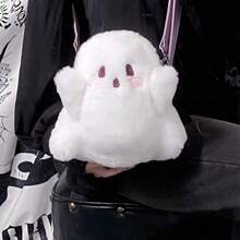 1pc New Ghost Little Devil Plush Doll Backpack For Women, Personalized Cute Cartoon Doll Bag, Japanese Style Kawaii Girl Backpack, Halloween Gift - Multicolor - View 5