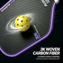1pc 3K Carbon Fiber Pickleball Paddle, Made Of 3K Carbon Fiber Matte Material, Enhanced Ball Control, Improved Accuracy, Increased Thickness Sweet Spot! Larger And Longer Shape, Comfortable Grip, Suitable For Professional Competition - 3K - View 9