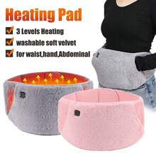 3-In-1 Heating Belt: Back Comfort Warm Heating Pad + Portable Hand Warmer, USB Powered (Power Bank Not Included), 3-Level Adjustable Temperature Heating Waistband, Suitable For Women, Gray/Pink - Single Pack - View 2