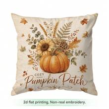 4pcs/1pc Sarung Bantal Motif Teks Panen Tanpa Isian, Sarung Bantal Cetak Satu Sisi, Cocok untuk Dekorasi Rumah Ruang Tamu dan Kamar Tidur, Sarung Bantal Sepanjang Musim - MultiWarna - View 10