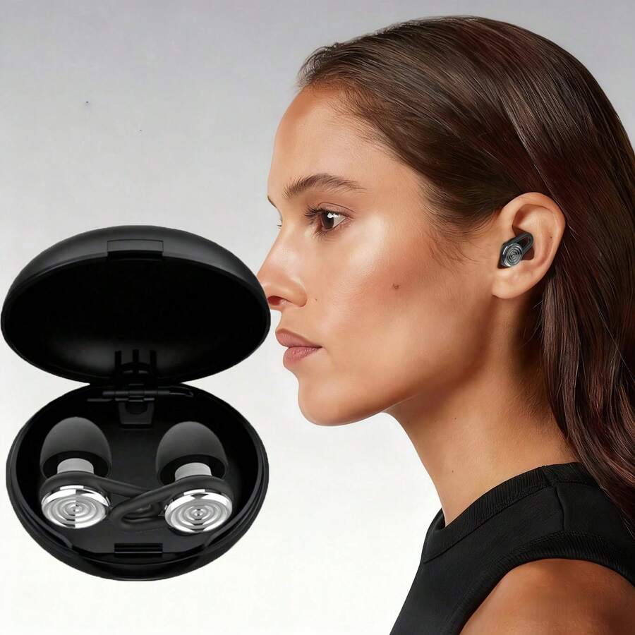 Sleep Earplugs - Fashionable Reusable Earplugs, Suitable For Sleep, Work, Travel, Etc., Comes With Storage Box And 6 Earplug Tips - Silver 1pc - View 1