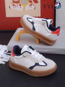 Kids' Retro German Training Shoes, Korean Style Versatile Chic Design, Soft Sole Anti-Slip - White - View 6