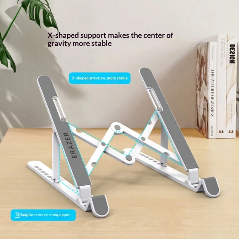 Lenovo Foldable Laptop Stand,7‑Level Adjustable Aluminum Alloy Notebook Riser,Hollow Cooling Design With Silicone Anti‑Slip Pad, Portable Desktop Support For 11‑17.3 Inch Laptops & Tablets For Office Study Travel - View 1