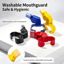 Finger Grip Referee Whistle, High Decibel Plastic Sports Whistle With Finger Ring, Detachable Silicone Mouthpiece, Suitable For Football, Basketball Games And Training - Multicolor - View 1