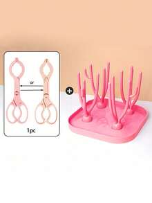 Baby Bottle Drying Rack With Tray, Large Capacity, Detachable, Optional 1pc/1set = (1 Drain Rack + 1 Bottle Holder), Slight Color Difference May Exist Due To Lighting And Angle - Pink - View 13