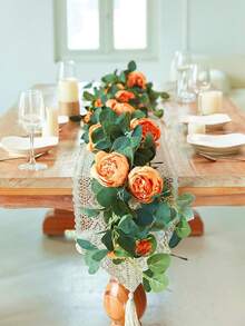 2pcs 1.8M Silk Fabric Large Peony Flower Vine - Orange - View 11