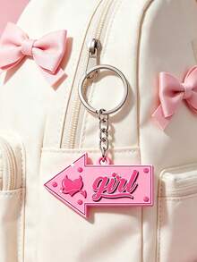 MASSDI Arrow Shape Acrylic Keychain, Pink Devil Heart Pattern Pendant, Polished Smooth Surface, Sturdy Metal Keyring, Bag Charm, Ideal For Daily Matching, Birthday Party Souvenir & Accessory Decoration - Multiple Styles - View 8