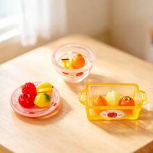 Miniature Kitchen Realistic Pots And Bowls Resin Accessories, Dollhouse DIY Creative Fruit Food Resin Decor, Tableware Model, Micro Scene Kitchen Tableware Decor, Pretend Play Decor, Apple Tableware Series - Multicolor - View 4