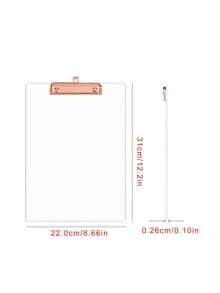 miwoo 1 Acrylic Clipboard, 8.6x12 Inches, With Slim Clip, Hanging Loop, Transparent - Standard A4 Size, For Office And School Supplies, Back To School Essential - Multicolor - View 2