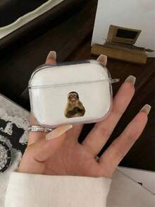 1 Transparent Surprised Monkey Pattern Shockproof Earphone Case, For Teen Boys And Girls, Durable Headphone Protective Cover, Stylish Daily Use Earphone Case, Compatible With Airpods 1/2/3/4/Pro/Pro2/Pro3, Holiday Gift - Clear - View 12